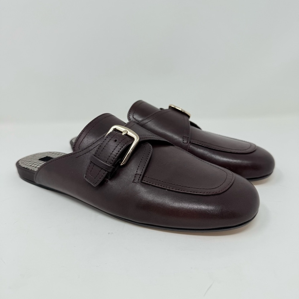 New Vince Minetta Leather Loafer Mule Chili Brown Sz 6.5 - Picture 3 of 13